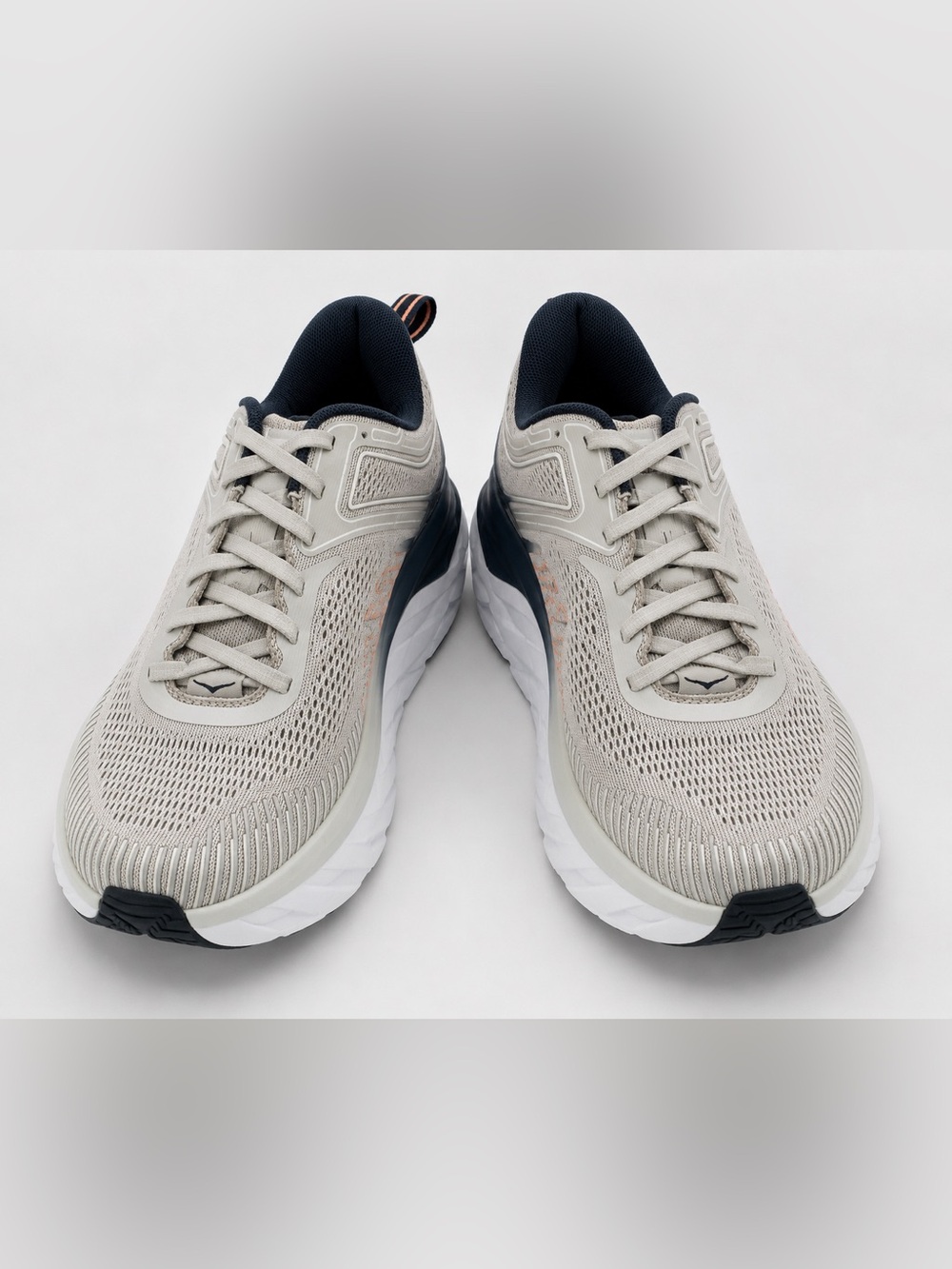 HOKA Bondi 7 Running Shoes Gray Peach Women’s 8.5